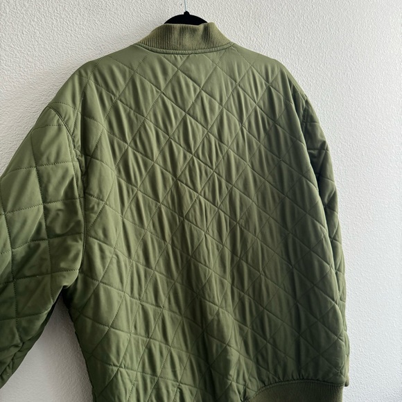 Urban Outfitters x Your Neighbors Devon Quilted Bomber Jacket Green - Picture 8 of 14
